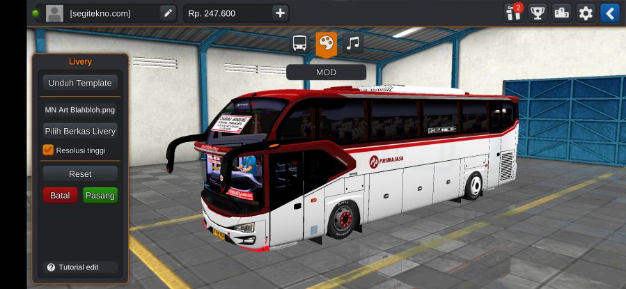  Download Livery & Mod Bussid Primajasa Avante H8