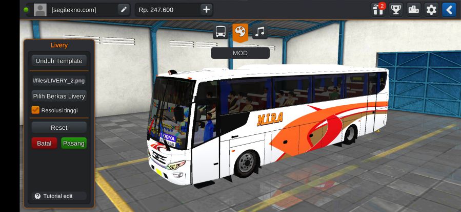 Download Livery & Mod Bussid Mira