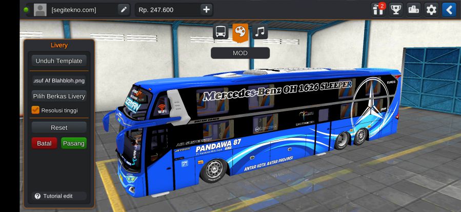 Download Mod Bussid Bus Tronton Pandawa 87 JB3 Dream Coach