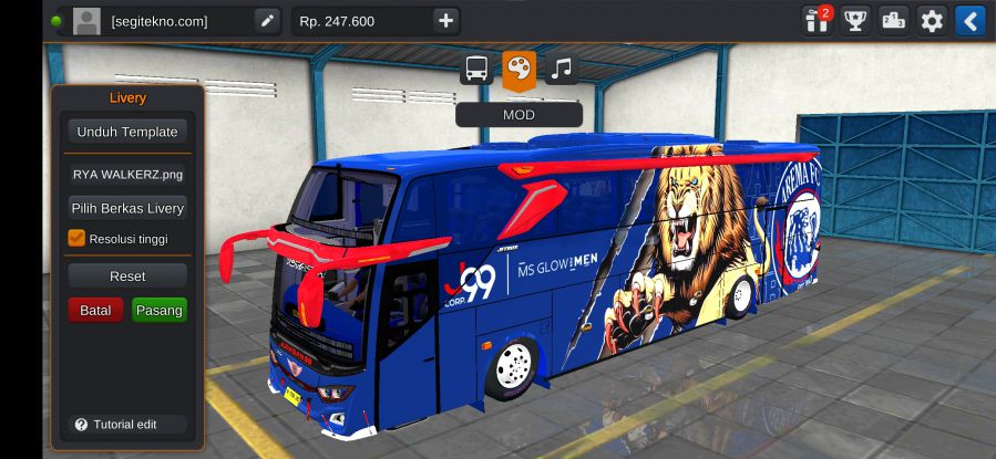 Mod & Livery Bussid Klub Sepakbola Arema