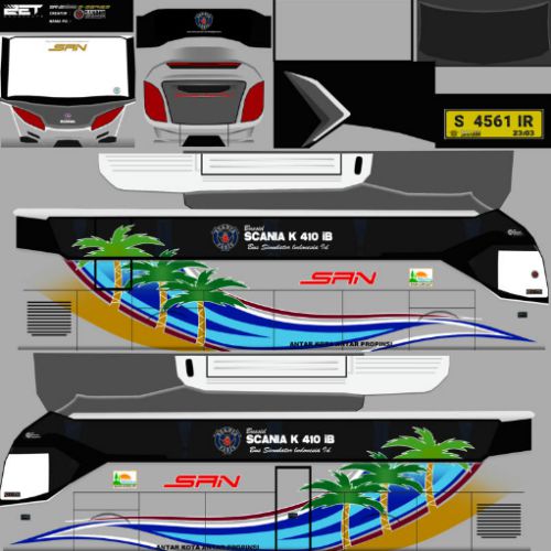 Download Livery & Mod Bussid SAN Arjuna XHD Ori