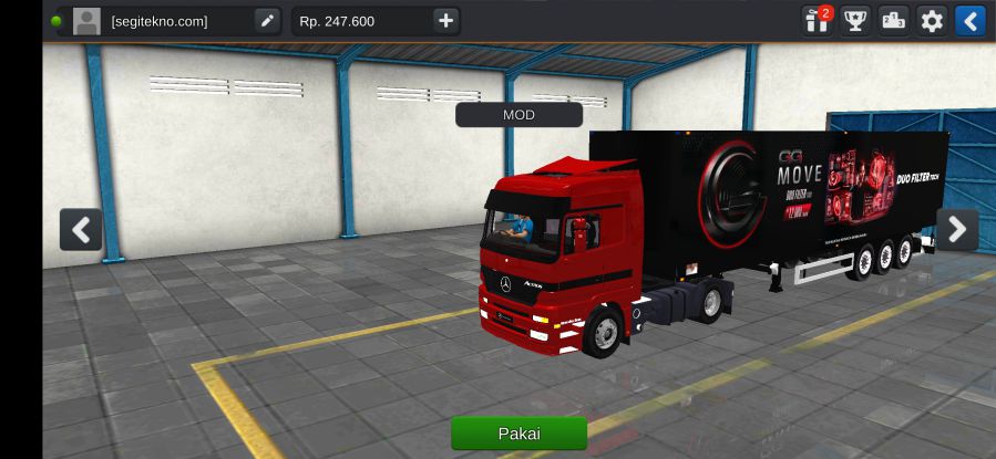 Download Mod Bussid Truck Mercy Actros 1840 Gudang Garam Trailer
