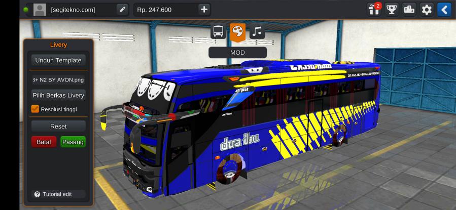Download Livery & Mod Bussid Doa Ibu JB3+ SHD Hino RK