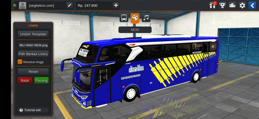 Download Livery & Mod Bussid Doa Ibu JB3+ SHD Hino