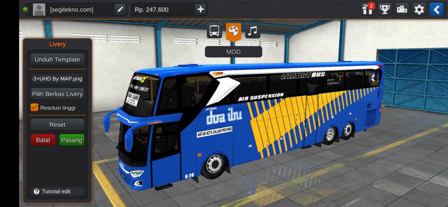 Download Livery & Mod Bussid Doa Ibu JB3+ UHD Voyager