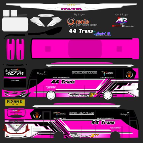 Download Livery & Mod Bussid 44 Trans Aliya XHD Rombak