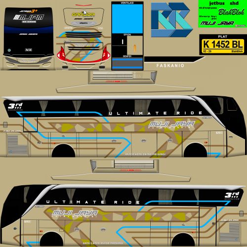 Download Livery & Mod Bussid Muji Jaya SHD Ori Faskanio