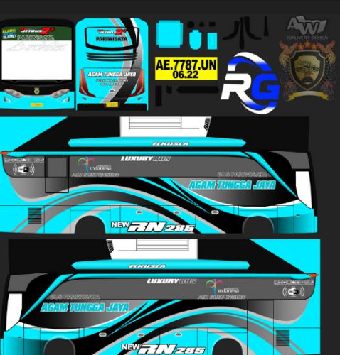Download Livery & Mod Bussid Agam Tungga Jaya High Decker