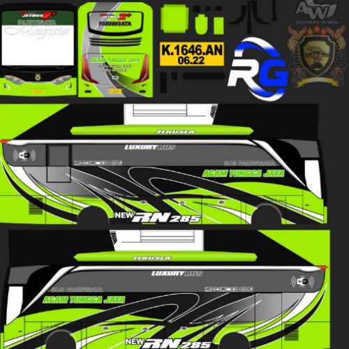 Download Livery & Mod Bussid Agam Tungga Jaya JBHD