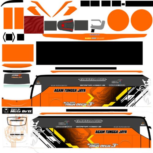 Download Livery & Mod Bussid Agam Tungga Jaya JB3 SHD