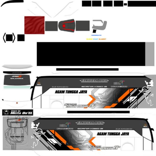 Download Livery & Mod Bussid Agam Tungga Jaya SHD Erlangga
