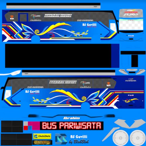 Download Livery & Mod Bussid BS Guvilli JB3+ Setra Voyager