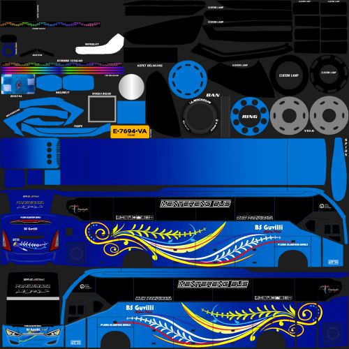 Download Livery & Mod Bussid BS Guvilli SR2 Gen3
