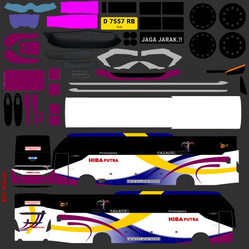 Download Livery & Mod Bussid Hiba Putra SR2 Hino