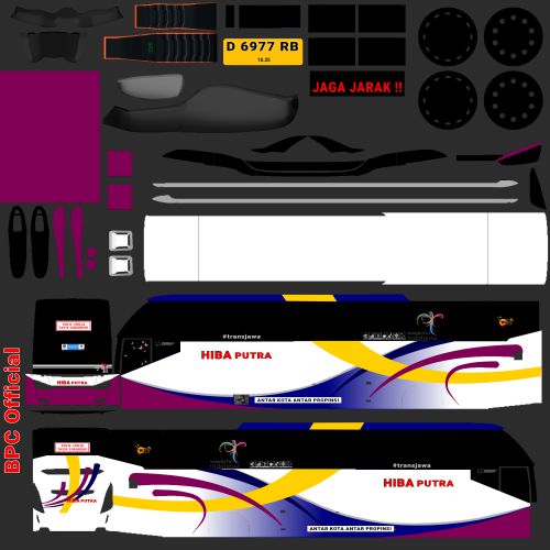 Download Livery & Mod Bussid Hiba Putra SR2 Scania