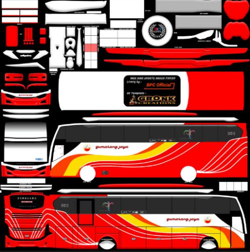 Download Livery & Mod Bussid Gumarang Jaya JB3 Hino