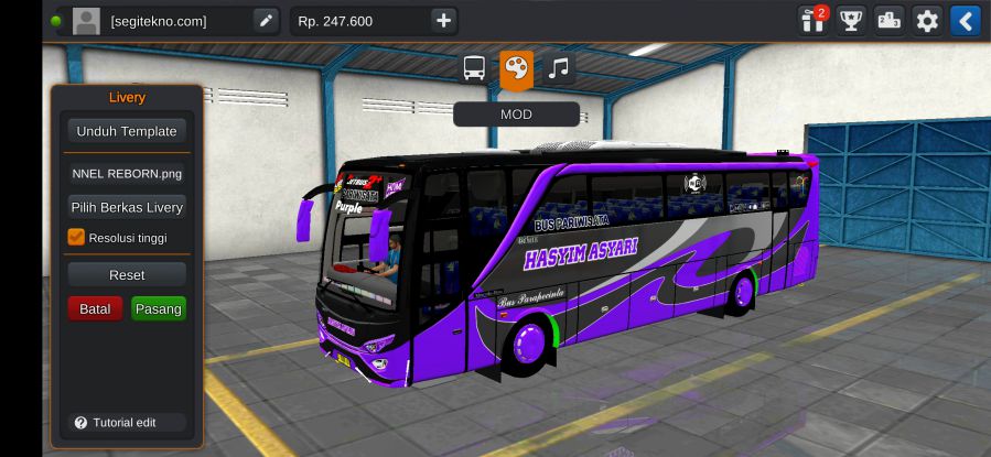 Download Livery & Mod Bussid Hasyim Asyari JB2HD