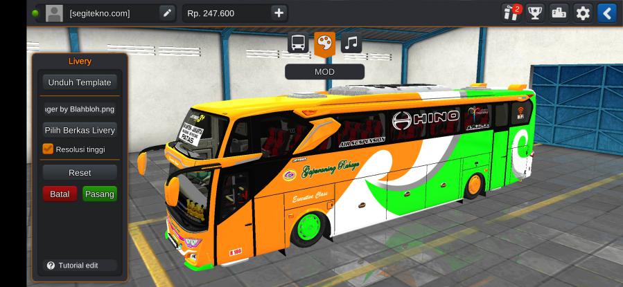 Download Livery & Mod Bussid Gapuraning Rahayu JB3+ SHD Voyager
