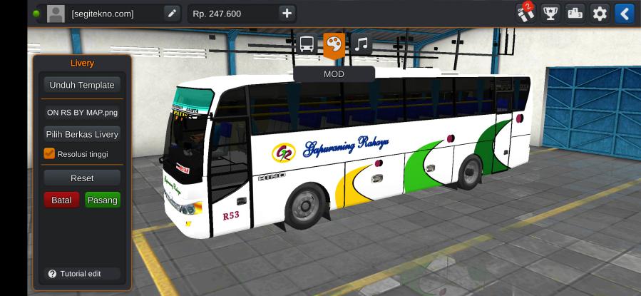 Download Livery & Mod Bussid Gapuraning Rahayu Evolution RS