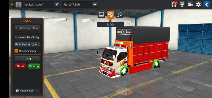 Mod Bussid Truck Stevanie Hino Dutro Terpal Kotak