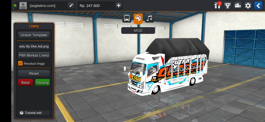 Mod Bussid Truk Restu Bunda Putih