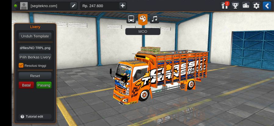 Mod Bussid Truk Restu Bunda Orange