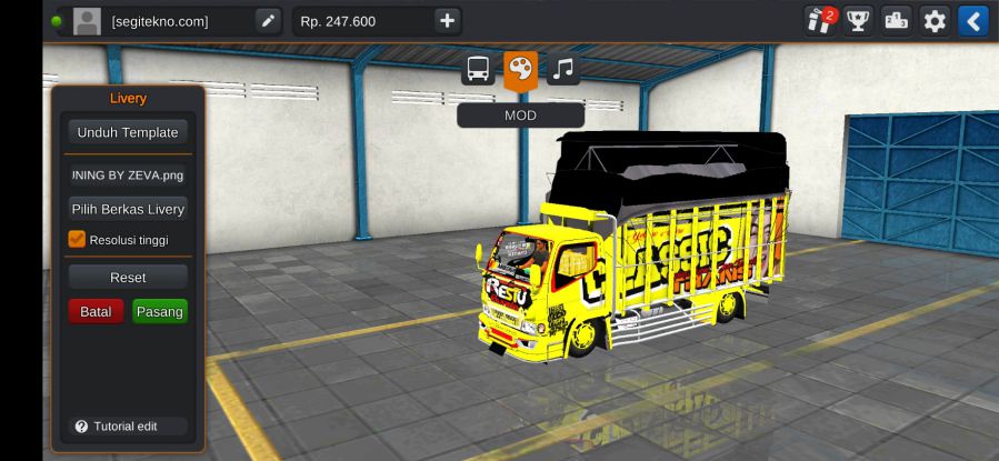 Mod Bussid Truk Restu Bunda Kuning