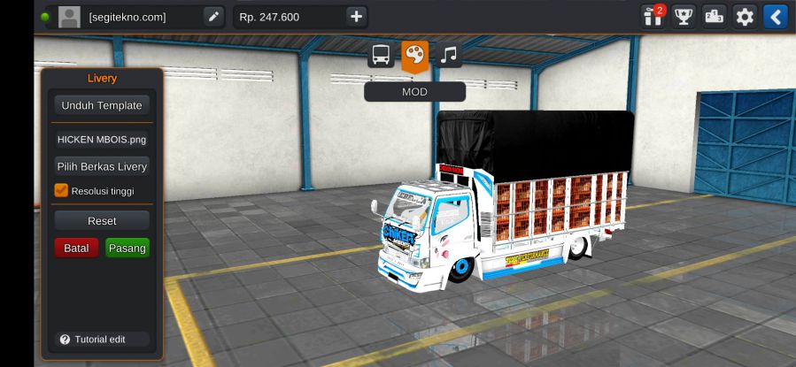 Mod Bussid Truck Angkut Ayam Chicken Mbois