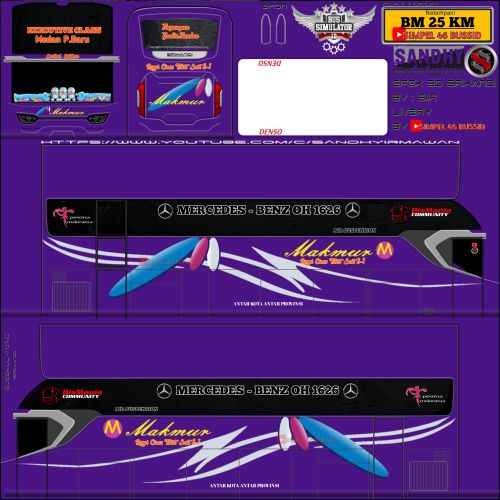 Download Livery & Mod Bussid Makmur Srikandi SHD