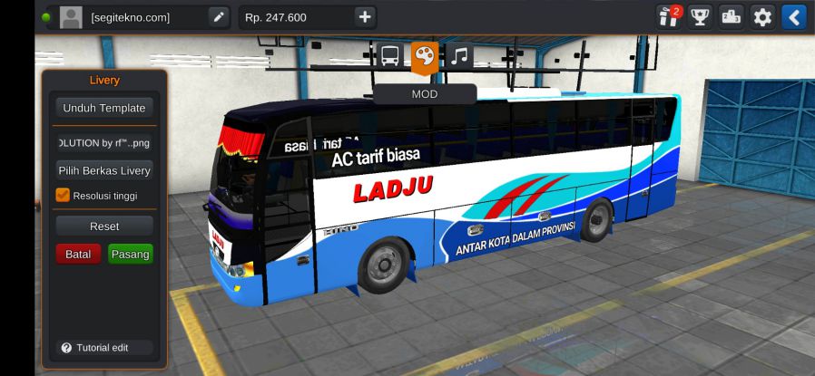 Download Livery & Mod Bussid Ladju RS Evolution