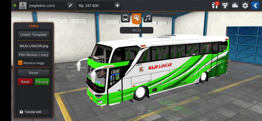 Download Livery & Mod Bussid Maju Lancar JB3+ SHD
