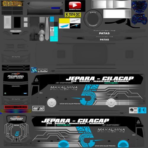 Download Livery & Mod Bussid Maxalmina JB3+ Hino