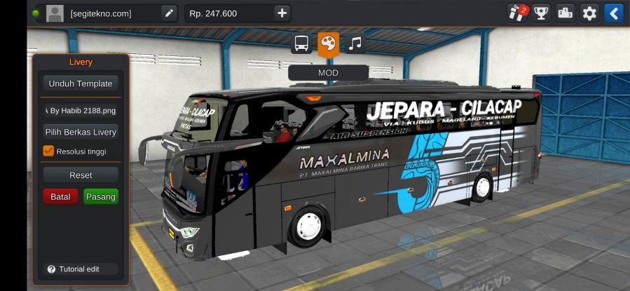 Download Livery & Mod Bussid Maxalmina JB3 Voyager