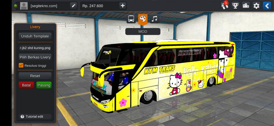 Download Mod Bussid KYM Trans JB2 SHD Hino