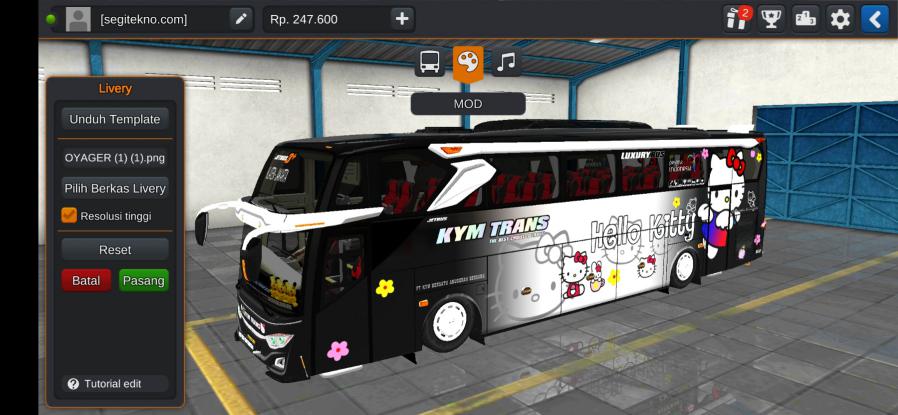 Download Mod Bussid KYM Trans JB3+ SHD Voyager