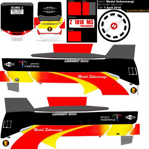 Download Livery & Mod Bussid Medal Sekarwangi Discovery