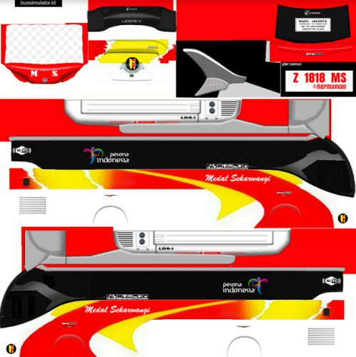 Download Livery & Mod Bussid Medal Sekarwangi Arjuna XHD Ori
