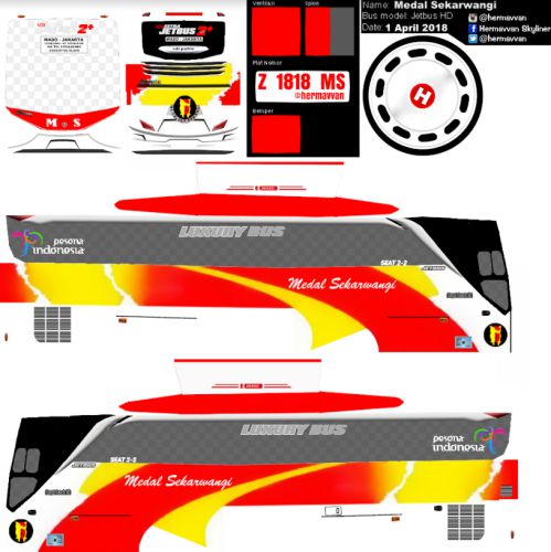 Download Livery & Mod Bussid Medal Sekarwangi New Setra