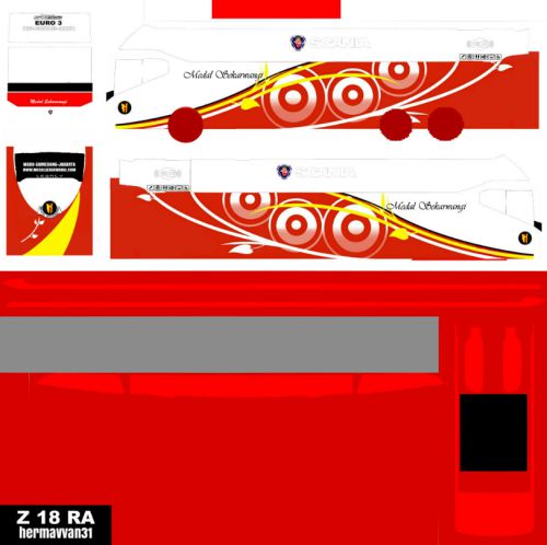 Download Livery & Mod Bussid Medal Sekarwangi SR2 XHD Prime Tronton