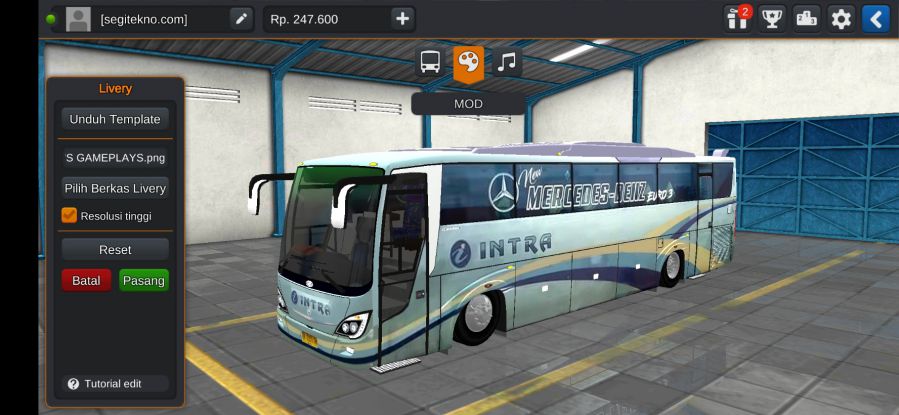 Download Livery & Mod Bussid Intra Euroliner