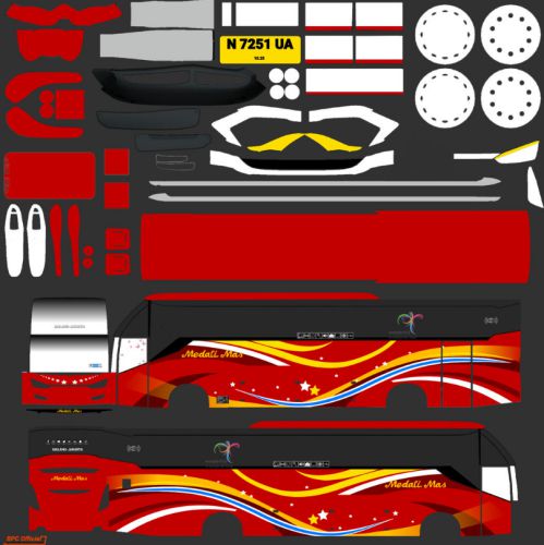 Download Livery & Mod Bussid Medali Mas SR2 Hino