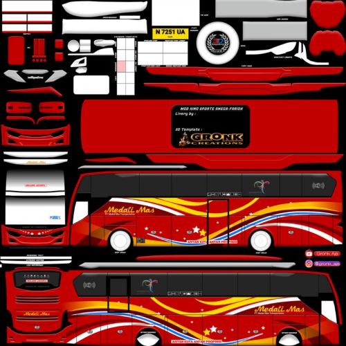 Download Livery & Mod Bussid Medali Mas JB3 Hino