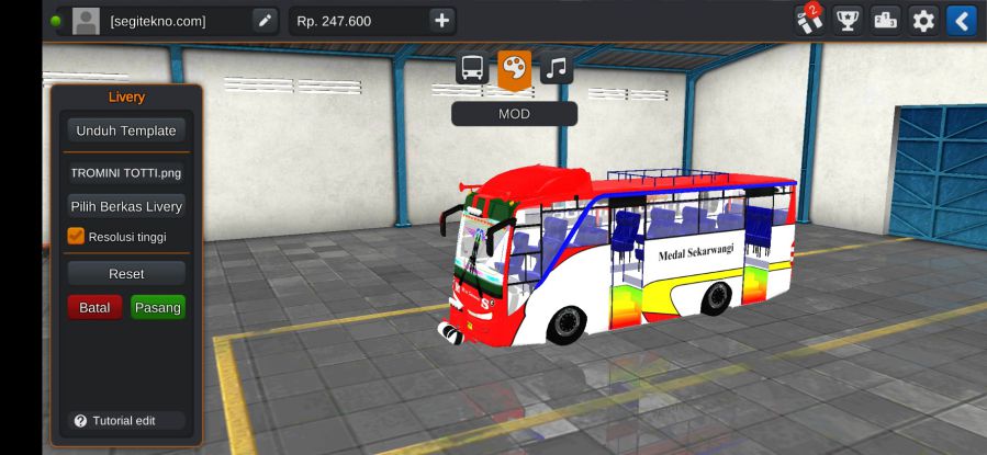 Download Livery & Mod Bussid Medal Sekarwangi Metromini