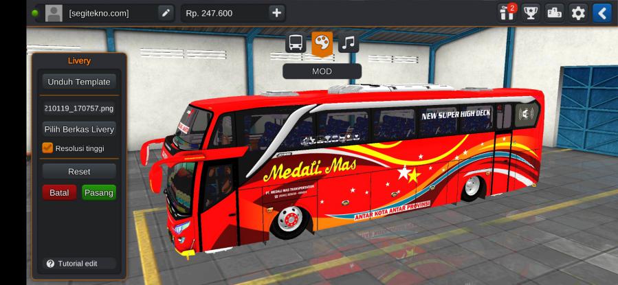 Download Livery & Mod Bussid Medali Mas JB2 SHD