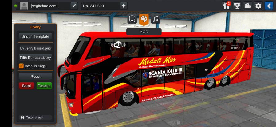 Download Livery & Mod Bussid Medali Mas SR2 XDD