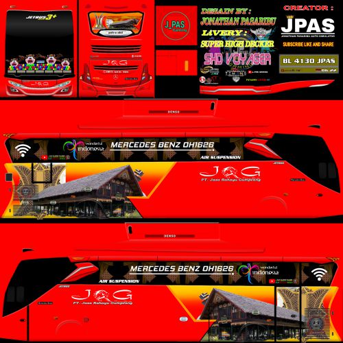 Download Livery & Mod Bussid JRG SHD Voyager