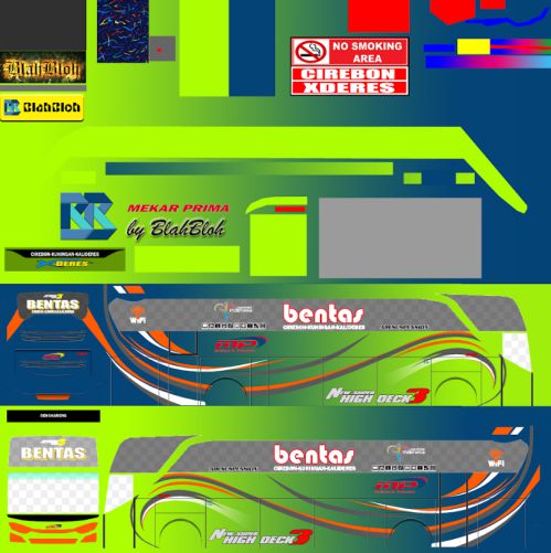 Download Livery & Mod Bussid Mekar Prima JB3 Bentas