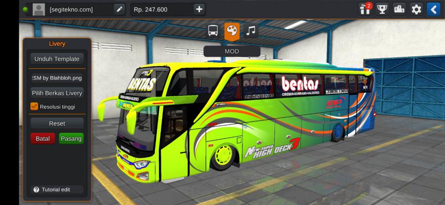 Download Livery & Mod Bussid Mekar Prima Bentas
