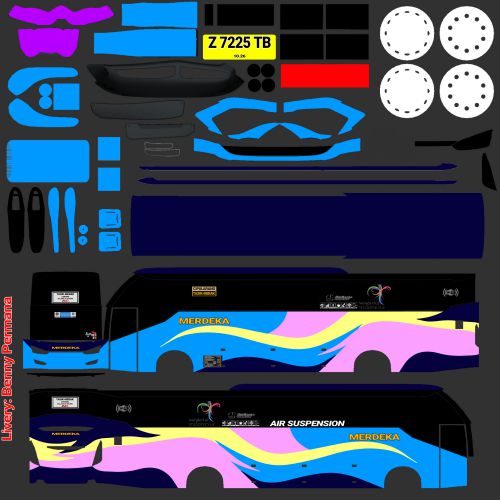 Download Livery & Mod Bussid Merdeka SR2 XHD Hino