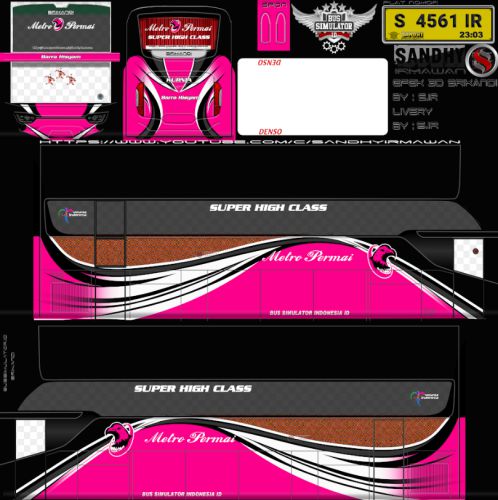 Download Livery & Mod Bussid Metro Permai Srikandi SHD 